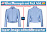 professional symmetrical neck joint ghost mannequin clothes photo editing